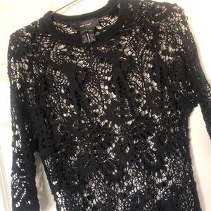 ISABEL MARANT Black Crochet Dress FR36